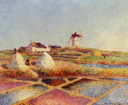unknow artist Landscape with Mill near the Salt Ponds Spain oil painting art